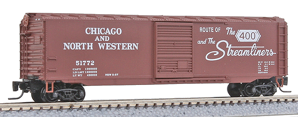 50' Standard Boxcar w/Youngstown Door -- Chicago & North Western #51772 (Boxcar Red, white Lettering)