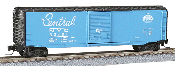 50' Single-Door Boxcar w/Youngstown Door - Ready to Run -- New York Central #92101 (Experimental Scheme, blue, black, NY Central Script