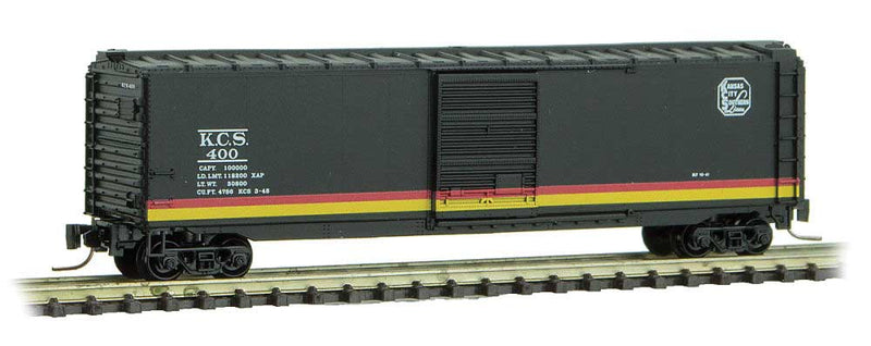 50' Single-Door Boxcar - Ready to Run -- Kansas City Southern #400 (Express Scheme, black, yellow, red)