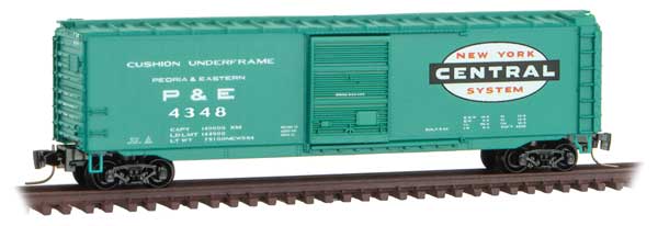 50' Single-Door Boxcar with Youngstown Door - Ready to Run -- New York Central P&E 4348 (Jade Green, white, black, Cigar Band Logo)