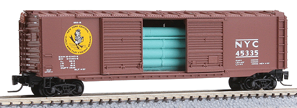 50' Boxcar w/Youngstown Double Doors -- New York Central #45335 (Early Bird Logo; Boxcar Red)