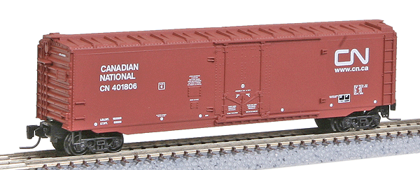 50' Standard Plug-Door Boxcar -- Canadian National #401806 (brown, white Wet Noodle Logo, white Lettering)