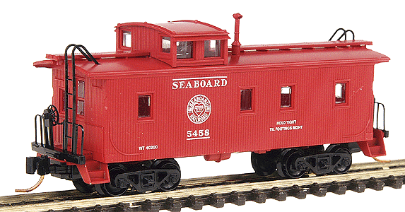 34' Wood-Sheathed Caboose w/Straight Cupola -- Seaboard Air Line #5458 (red, white)
