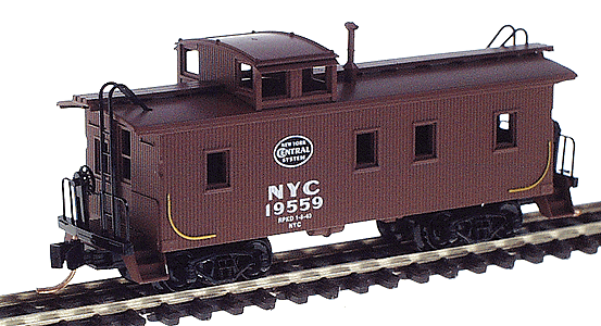 34' Wood Sheathed Caboose w/Straight Cupola -- New York Central #19559 (Boxcar Red White Lettering)