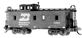 34' Wood-Sheathed Caboose w/Straight Cupola -- BN (green)