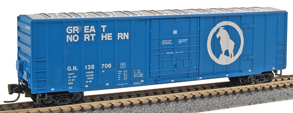50' Rib Side Boxcar -- Great Northern #138706 (GN Big Sky Blue Lettered in White Rocky Hearld)