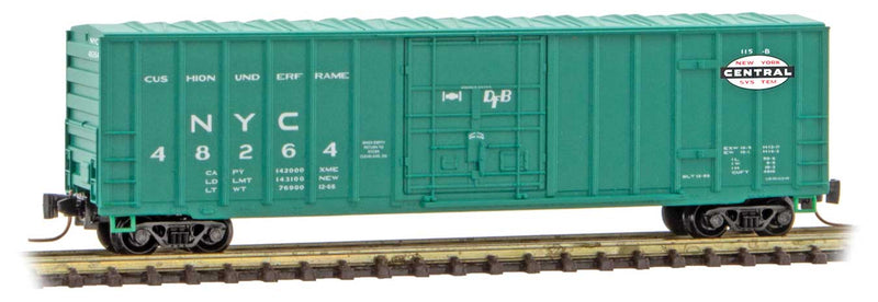 50' Rib-Side Plug-Door Boxcar No Roofwalk - Ready to Run -- New York Central 48264 (Jade Green, white, black, Small Logo)