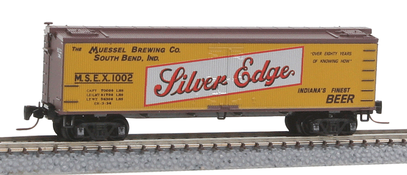 40' Wood-Sheathed Ice Reefer - Ready to Run -- Silver Edge MSEX #1002 (yellow, white, red, Brewery Series #4)
