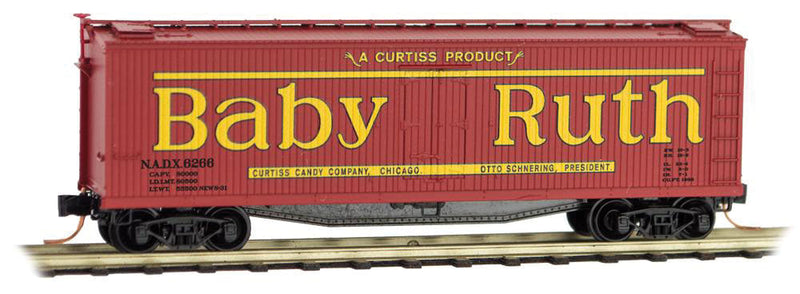 40' Wood-Sheathed Ice Reefer - Ready to Run -- Nestle Baby Ruth NADX #6266 (red, yellow, Billboard Lettering, #8 in Series)