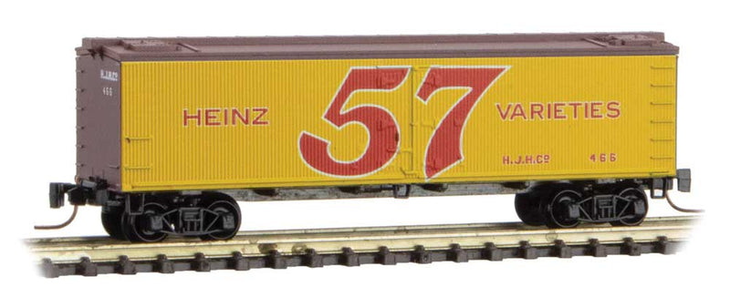 40' Wood-Sheathed Ice Reefer - Ready to Run -- Heinz 466 (57 Varieties; yellow, Boxcar Red, red, Series Car 4)