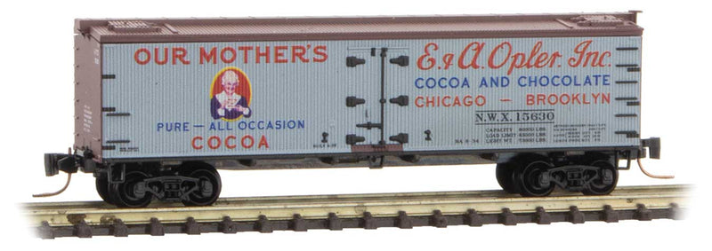 40' Wood-Sheathed Ice Reefer - Ready to Run -- E. & A. Opler Inc. NWX 15630 (gray, Boxcar Red, black, Farm-to-Table 12)
