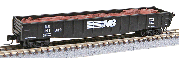 50' Gondola w/Fishbelly Sides, w/Scrap Load -- Norfolk Southern #191339 (black, white Logo and Lettering)