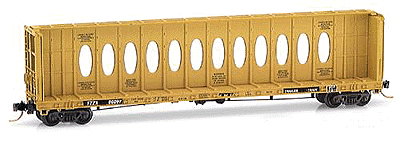 60' 8' Thrall Centerbeam Flatcar -- Trailer Train TTZX #86097 (Yellow w/Black Lettering)