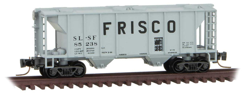 PS-2 70-Ton 2-Bay Covered Hopper - Ready to Run -- St. Louis-San Francisco 85238 (gray, black, Billboard Frisco)