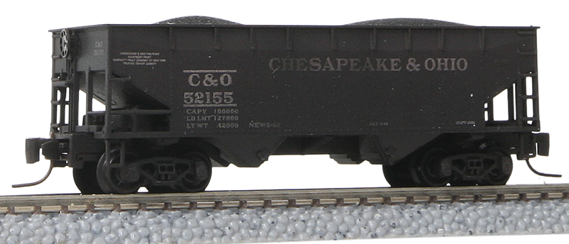 33' 2-Bay Offset-Side Open Hopper w/Load - Ready to Run -- Chesapeake & Ohio #52135 (black)