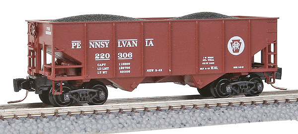 33' 2-Bay Rib-Side Hopper - Ready to Run -- Pennsylvania Railroad #220306 (Tuscan, Circle Keystone)