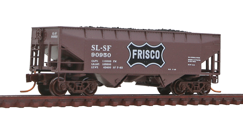 33' 2-Bay Offset Side Hopper - Ready to Run -- St. Louis-San Francisco #90950 (Boxcar Red, black, white, Large Frisco Logo)