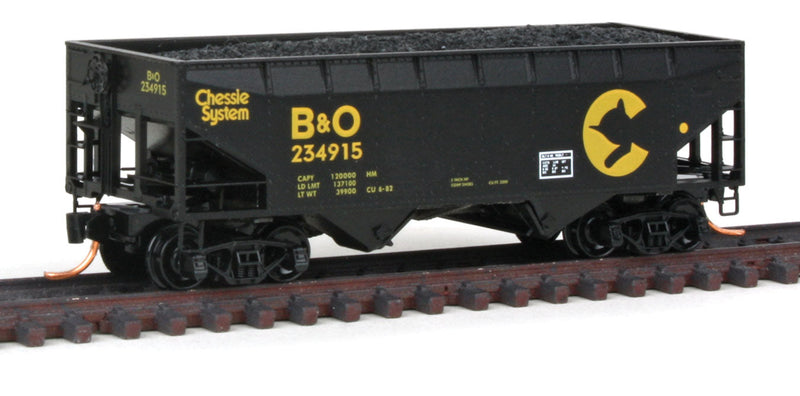 33' 2-Bay Offset Side Hopper - Ready to Run -- Chessie System B&O #234915 (black, yellow)