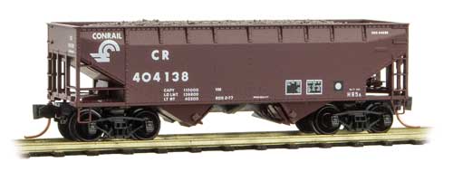 33' 2-Bay Offset-Side Hopper - Ready to Run -- Conrail 404138 (Boxcar Red, Small Logo)