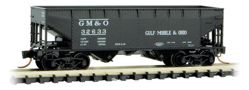 33' 2-Bay Offset-Side Hopper - Ready to Run -- Gulf, Mobile & Ohio 32633 (black)
