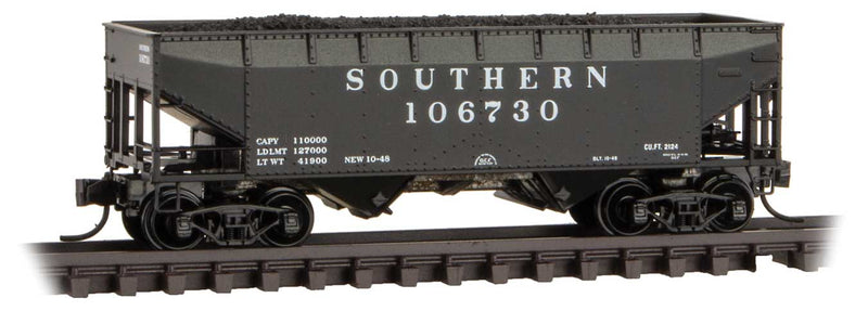 33' 2-Bay Offset-Side Hopper with Coal Load - Ready to Run -- Southern Railway 106730 (black)