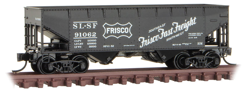 33' 2-Bay Offset-Side Hopper - Ready to Run -- St. Louis-San Francisco 91062 (black, Frisco Fast Freight Slogan)