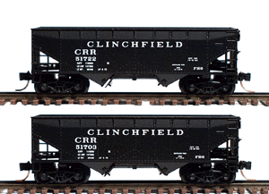 33' Twin Bay Offset Side Hopper 2-Pack -- Clinchfield Railroad #51703 & #51722 (black, white lettering)