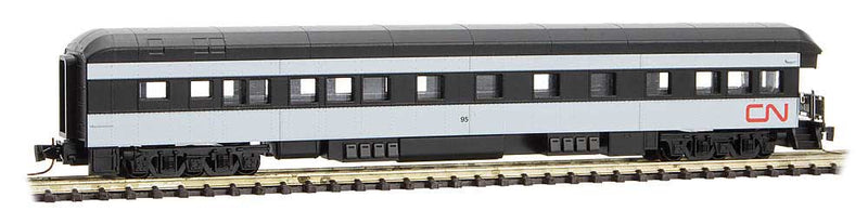 Modernized Heavyweight Business Car Observation - Ready to Run -- Canadian National 95 (gray, black, red Noodle Logo)