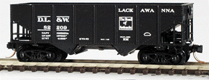 33' 2-Bay Rib Side Hopper -- Delaware, Lackawanna & Western #82209 (black, white lettering)