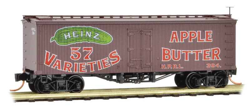 36' Wood-Sheathed Ice Reefer - Ready to Run -- Heinz 394 (Boxcar Red, red, Billboard 57, green, Apple Butter, Series Car 8)