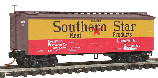36' Wood-Sheathed Ice Reefer w/Modern Steel Underframe - Ready to Run -- Southern Star LPCX #207 (yellow, red, Boxcar Red, #11 in Series)