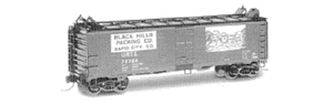 40' Steel Side Ice Reefer w/Preco Fan -- URTC Black Hills Packing Co. (Boxcar Red w/black roof & ends)