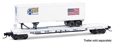 57' 6" TOFC Flatcar -- ATSF #293304 - Less Trailer