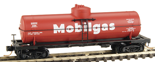 39' Single Dome Tank Car -- WSRX #228 Mobil Gas (red, white)