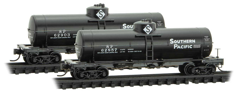 39' Single-Dome Tank Car - Ready to Run -- Southern Pacific 62857 (black, white, Sans Serif Lettering)