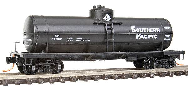 39' Single-Dome Tank Car - Ready to Run -- Southern Pacific #62937 (black, white, Diamond S on Dome)