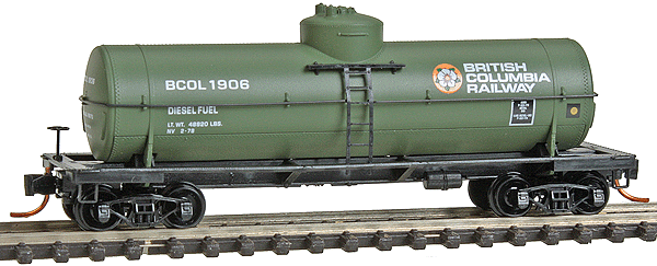 39' Single-Dome Tank Car - Ready to Run -- British Columbia Railway #1906 (green, dogwood Logo)