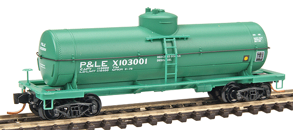 39' Single Dome Tank Car -- Pittsburgh & Lake Erie #X103001 (green, white)