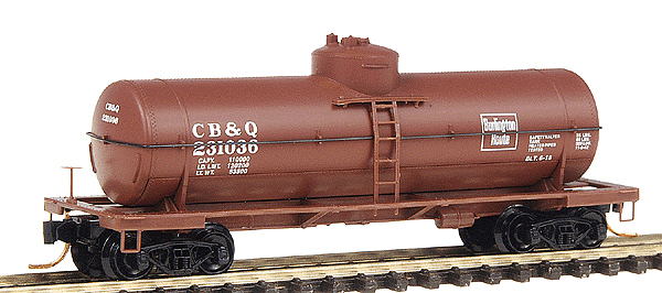 39' Single Dome Tank Car -- Chicago, Burlington, & Quincy #231036 (Mineral Red, "Burlington Route" her