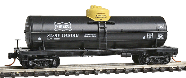 39' Single-Dome Tank Car - Ready to Run -- St. Louis-San Francisco #191096 (Company Service Scheme, black, yellow)