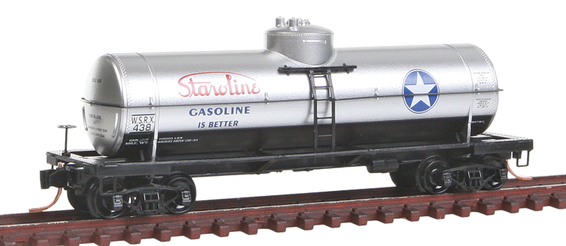 39' Single-Dome Tank Car - Ready to Run - Tank Car Series -- Staroline WSRX #438 (#3 In Series; silver, black, blue, red)