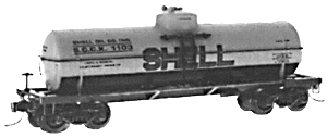 39' Single Dome Tank Car -- Shell Oil Company SCCX #1103, yellow with black Bottom
