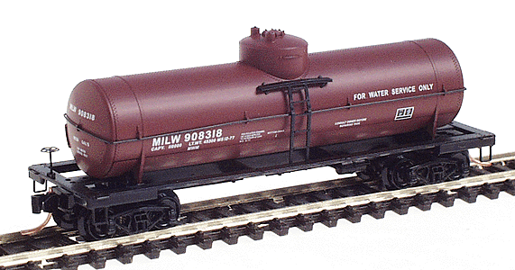 39' Single Dome Tank Car -- Milwaukee Road #908318 (Oxide Red, white lettering)