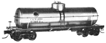 39' Single Dome Tank Car -- CGW #290 Painted Aluminum with Black Lettering