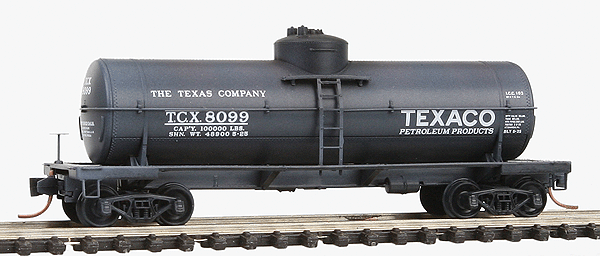 39' Single-Dome Tank Car - Ready to Run -- Texaco #8099 (black, Weathered)