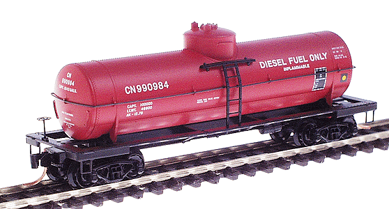 39' Single Dome Tank Car -- Canadian National #990984 (red w/white lettering)