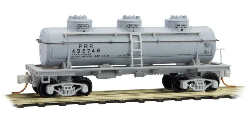 3-Dome Tank Car - Ready to Run -- Pennsylvania Railroad #498748 (gray)