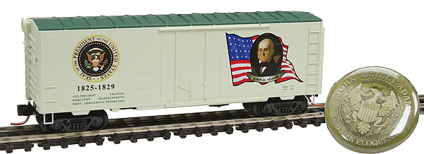 Presidential Series 40' Standard Plug Door Boxcar -- John Q. Adams 1825-1829, #6 in Series