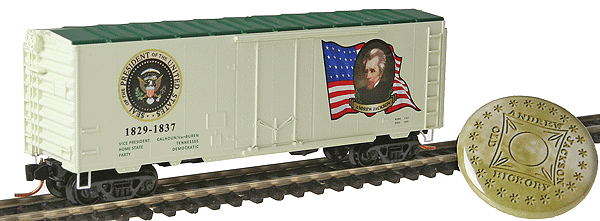 Presidential Series 40' Standard Plug Door Boxcar -- Andrew Jackson 1829-1837, #7 in Series