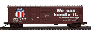 50' Standard Boxcar w/Plug & Sliding Doors, No Roofwalk -- Union Pacific #170456 (brown w/white lettering red/white/blue logo)